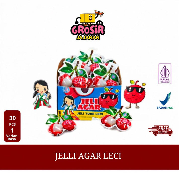 Jelly Agar Tube Bentuk Leci AAA isi 30 pcs
