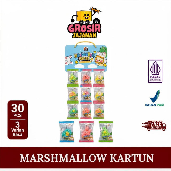Marsmallow Aneka Bentuk Kartun Tiga Kambing isi 30 Pcs