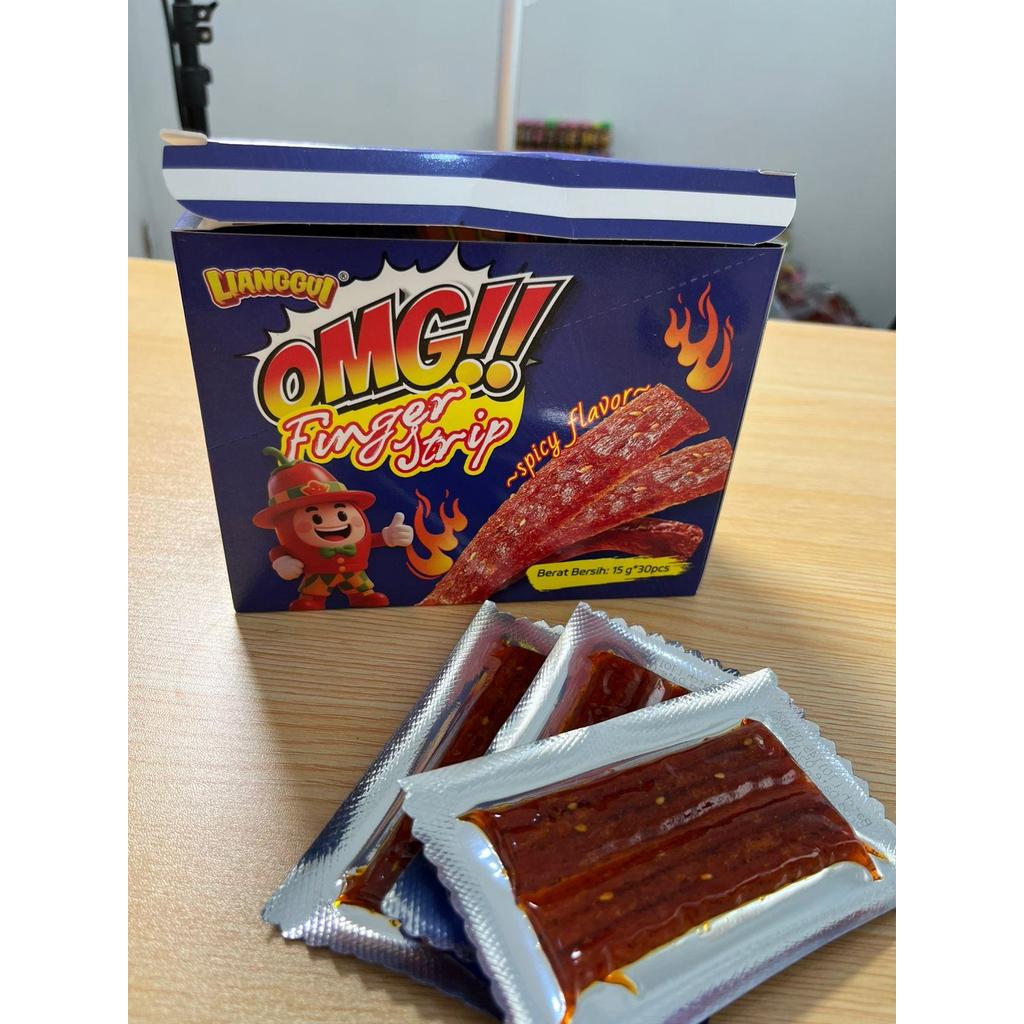 Snack Pedas Finger Strip Spicy Flavor OMG Lianggul 30 PCS