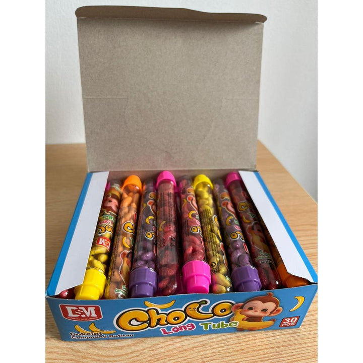 Cokelat Compound Butiran Choco Long Tube Aneka Rasa Buah DSM isi 30 pcs