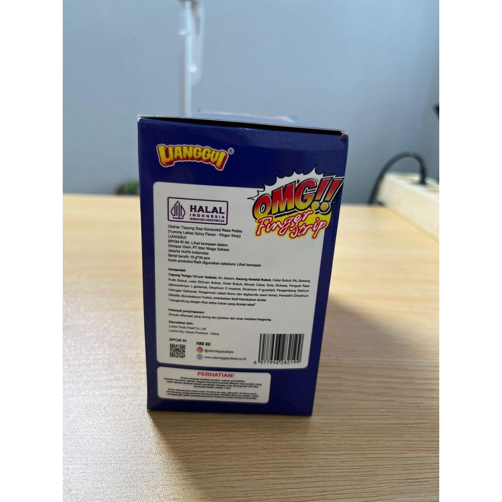 Snack Pedas Finger Strip Spicy Flavor OMG Lianggul 30 PCS