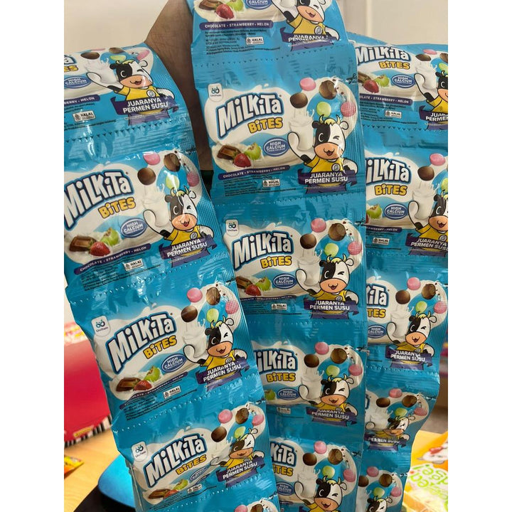 Permen Milkita Bites Rasa Cokelat Stroberi Melon Unifam isi 10/1 Renceng