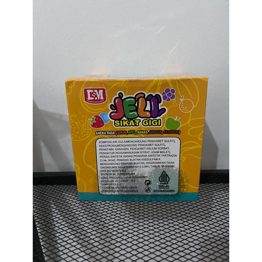Permen Jeli Aneka Rasa Kuning Bentuk Sikat Gigi 30 PCS DSM
