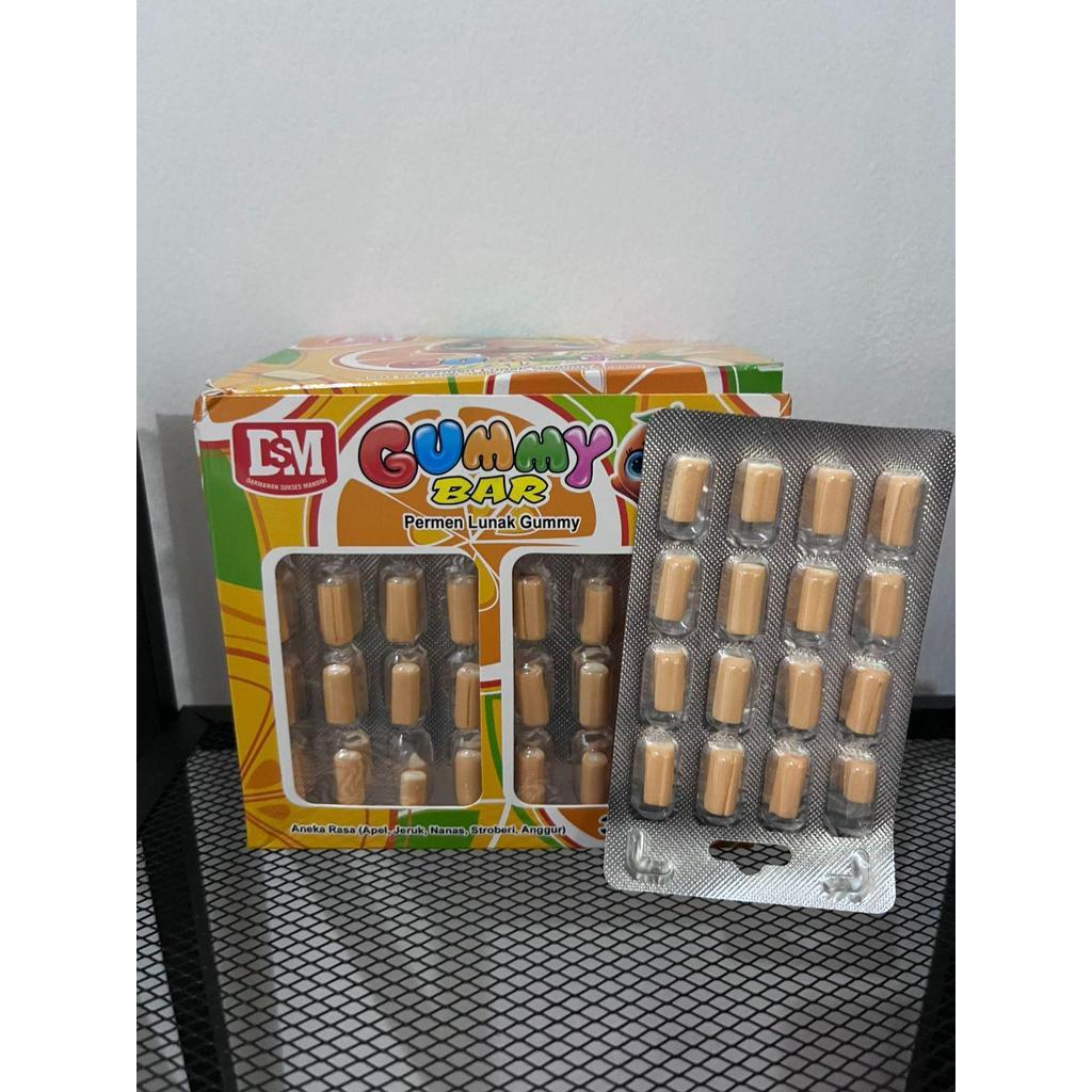 Permen Lunak Gummy Bar Aneka Rasa 30 PCS Jeruk DSM