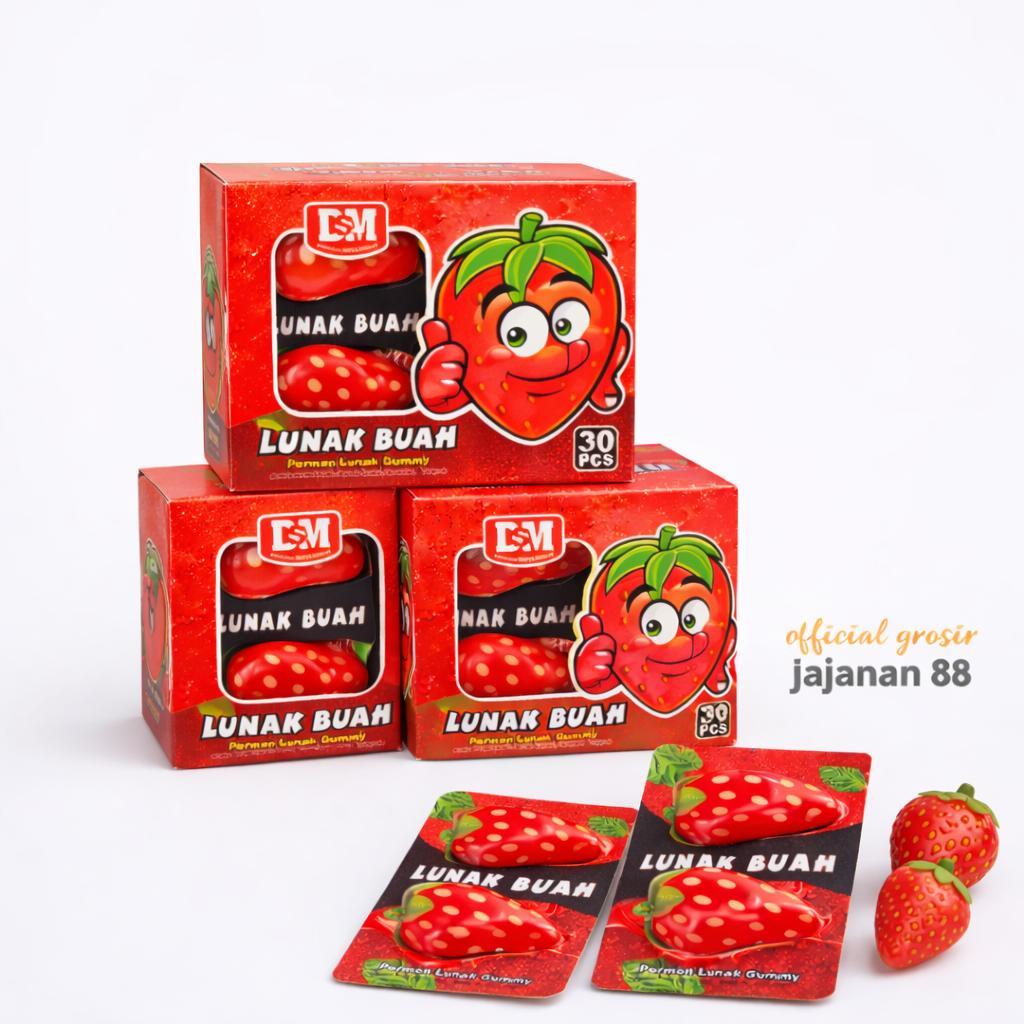 Permen Lunak Gummy Rasa Buah Mangga Strawberry DSM isi 30 pcs