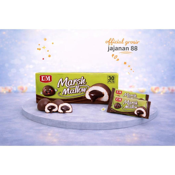 Snack Marshmallow Mochi isi Cokelat DSM isi 30 pcs