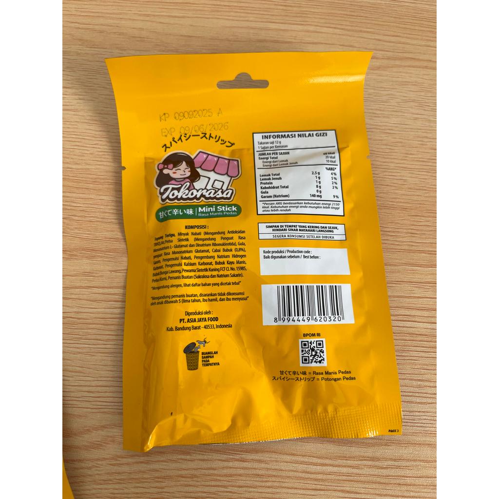 Snack Mini Stick Rasa Rendang dan Pedas Manis Tokorasa isi 10 pcs