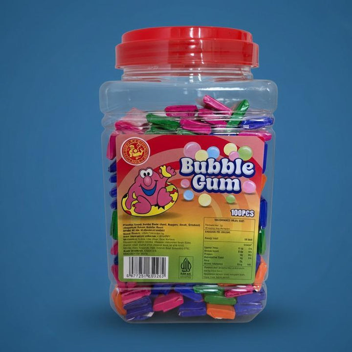 Permen Karet Aneka Rasa Bubble Gum Toples Kotak Sedang 100 PCS Chen Liang