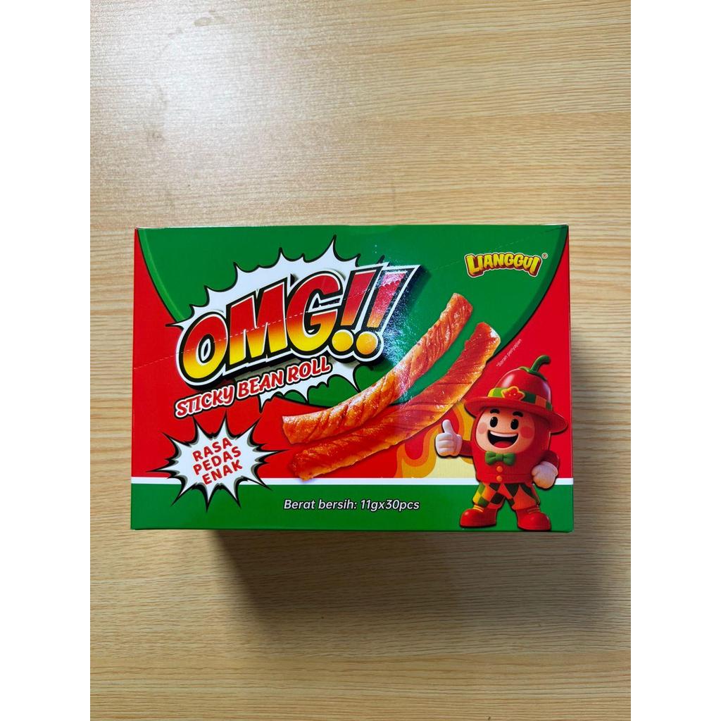 Snack OMG Stick bean Roll Rasa Pedas Lianggui isi 30 pcs