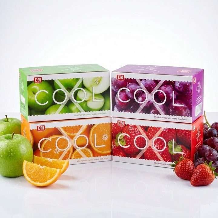 Mint XCOOL Perment Mint Lunak Aneka Rasa Buah 30 PCS - Rasa Apel Jeruk Stroberi dan Anggur Kualitas Terbaik
