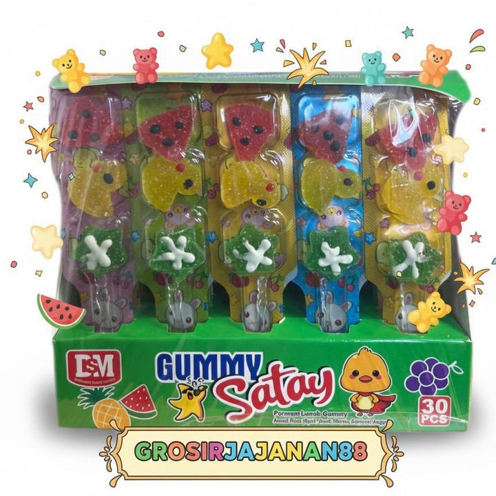 Permen Lunak Gummy Satay Aneka rasa Buah DSM isi 30 pcs