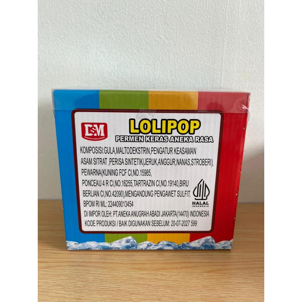 Permen Lollipop Keras Aneka Rasa DSM isi 30 pcs