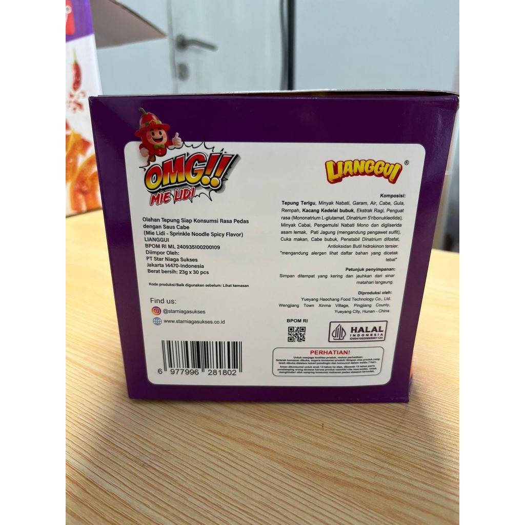 Lianggul Mie Lidi OMG Spicy isi  30 PCS